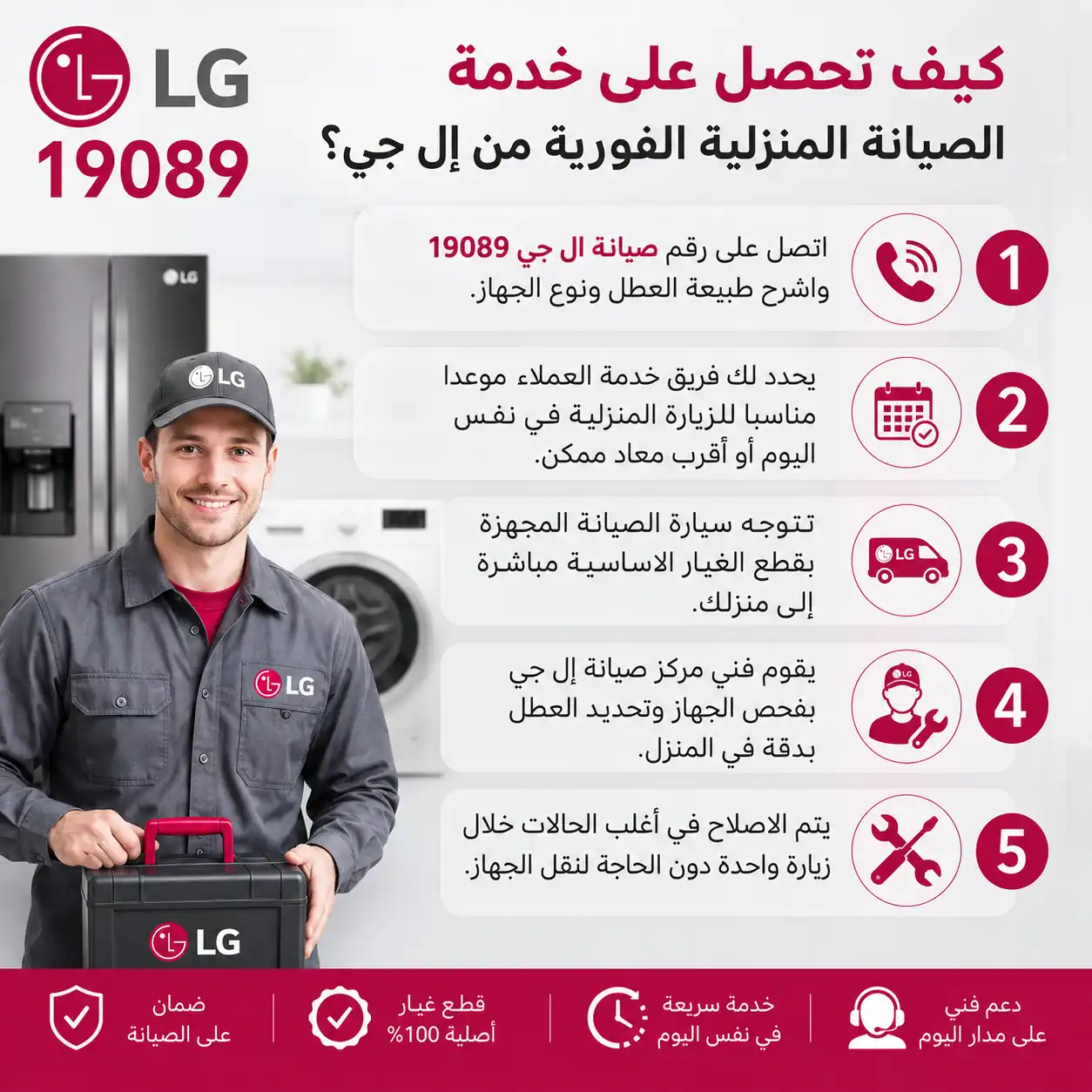 خدمة صيانة توكيل ال جي