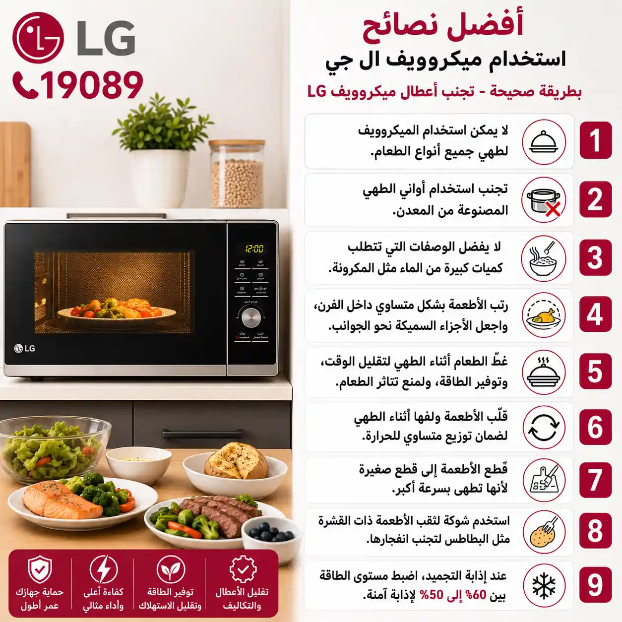 نصائح استخدام ميكروويف ال جي نصائح استخدام ميكروويف ال جي